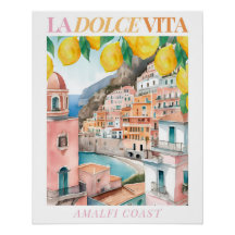 Aquarelle de la côte d'Amalfi