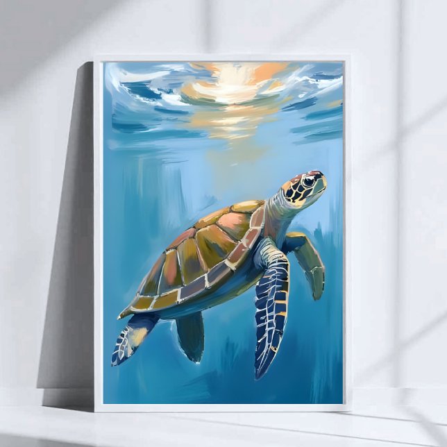 Poster Aquarelle de la tortue marine (Créateur téléchargé)