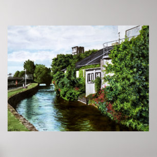 Poster Aquarelle de la ville panoramique de Galway Irland