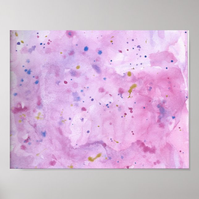 Poster Aquarelle de marbre rose (Devant)