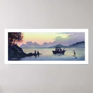 Poster Aquarelle de paysage "de courbure de Tillamook"