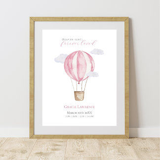 Poster Aquarelle de pépinière personnalisable Pink Air Ba