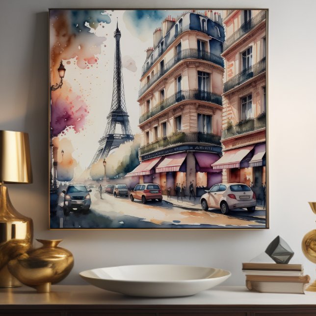 Poster Aquarelle de rue parisienne (Créateur téléchargé)