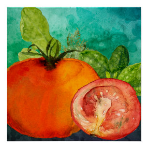 Poster Aquarelle de tomate par des ozias