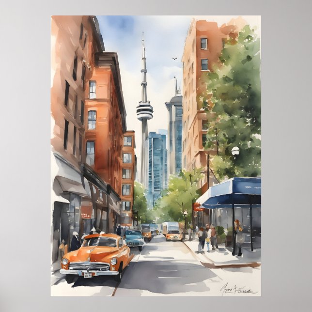 Poster Aquarelle de Toronto (Devant)