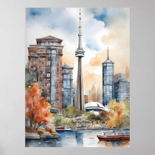 Poster Aquarelle de Toronto (Devant)