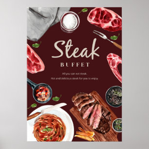 Poster Aquarelle des aliments à vapeur