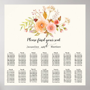 Poster Aquarelle d'ivoire Floral w Rose Aquarelle Siège