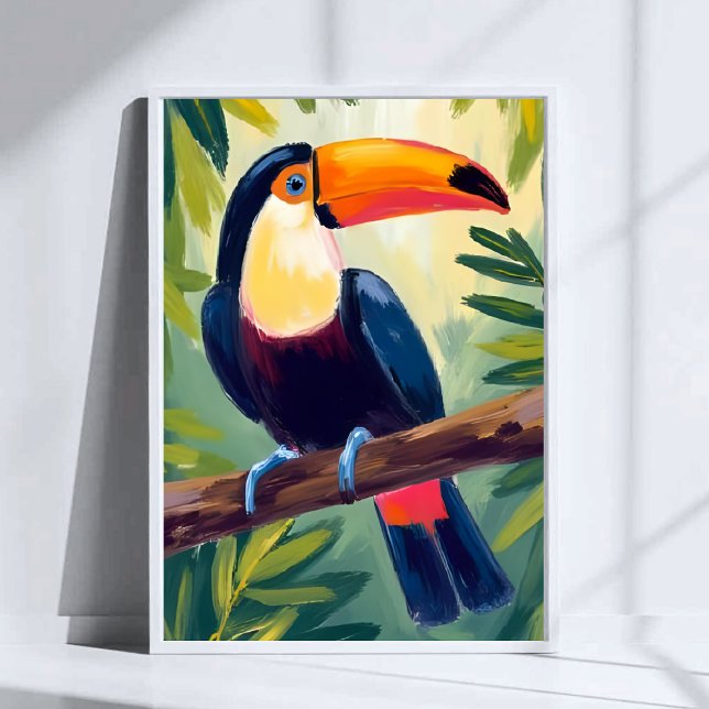 Poster Aquarelle d'oiseaux tropicaux de couleur toucan (Créateur téléchargé)