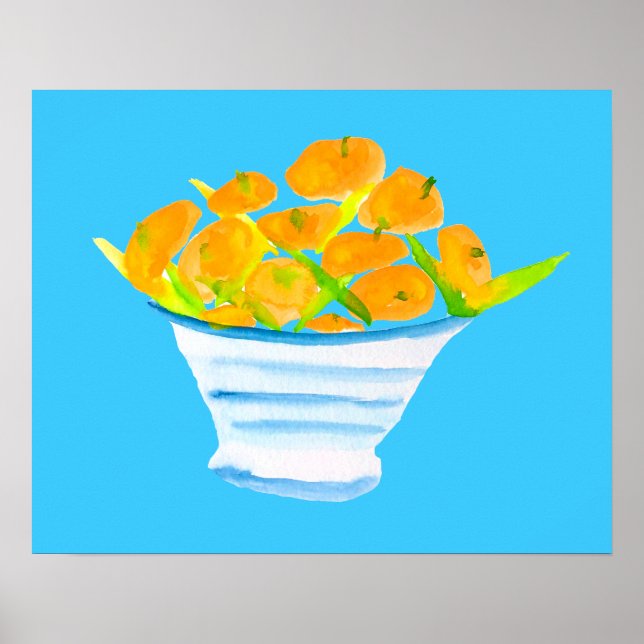 Poster Aquarelle d'orange (Devant)