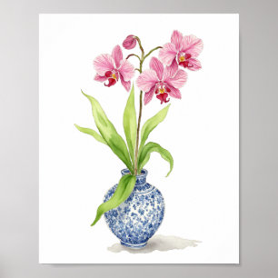 Poster Aquarelle d'orchidée rose