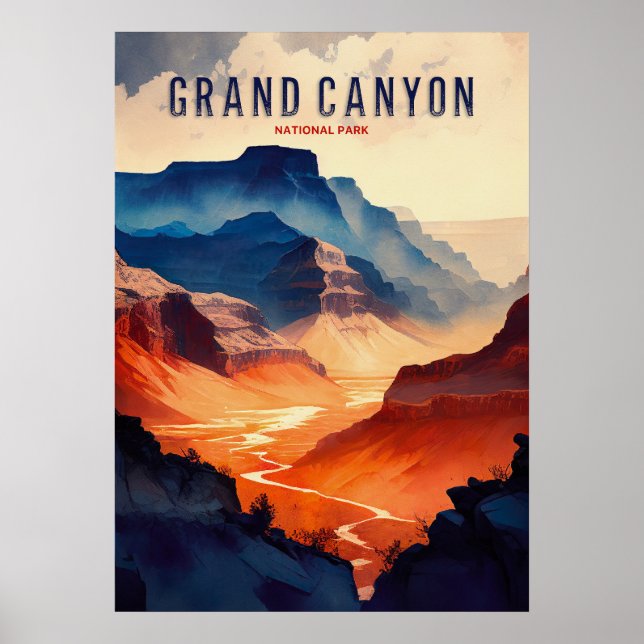 Poster Aquarelle du Grand Canyon (Devant)
