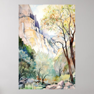 Poster Aquarelle du parc national de Zion