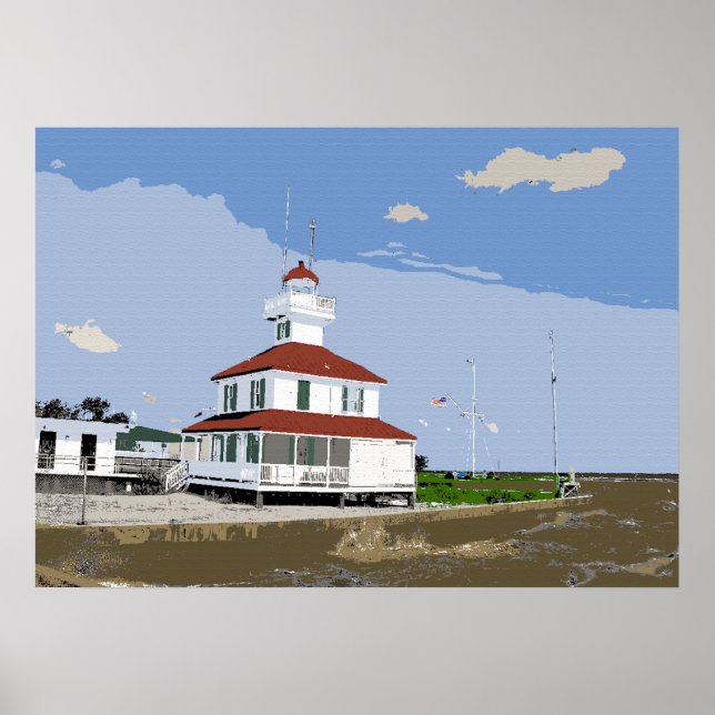 Poster Aquarelle du phare West End (Devant)