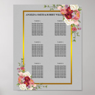 Poster Aquarelle Dusty Gris Or Blush Pos Mariage
