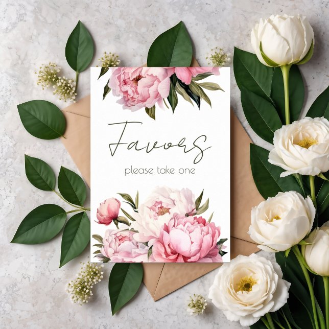 Poster Aquarelle élégante pivoines faveurs s'il vous plaî (Créateur téléchargé)