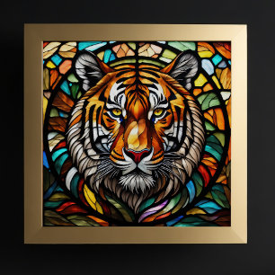 Poster Aquarelle en verre tendu Tigre