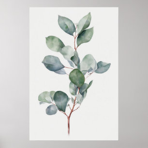 Poster Aquarelle Eucalyptus Imprimer Mur Art, 1 de jeu