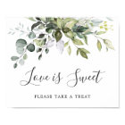 Aquarelle Eucalyptus Mariage Love is Sweet Sign
