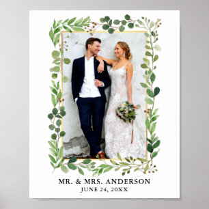Poster Aquarelle Eucalyptus Verdure Gold Frame Photo