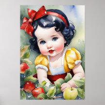 Aquarelle Fairytale Bébé Blanche neige