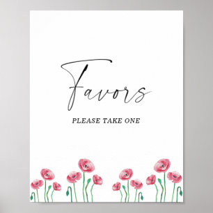 Poster Aquarelle faveurs nuptiales s'il vous plaît prendr