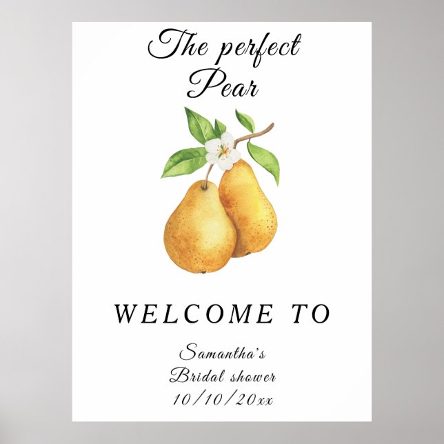 Poster Aquarelle Fête des mariées de bienvenue de la poir (Devant)