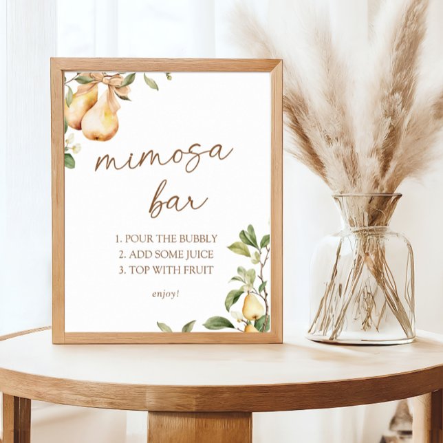 Poster Aquarelle Fête des mariées de poires florales Mimo (Créateur téléchargé)