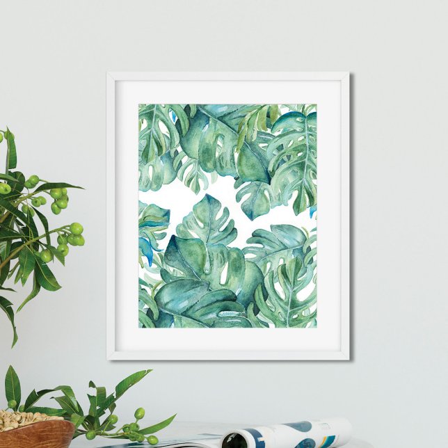 Poster Aquarelle Feuilles tropicaux (Créateur téléchargé)