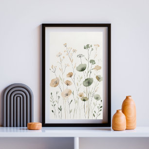 Poster Aquarelle Fleur sauvage neutre I