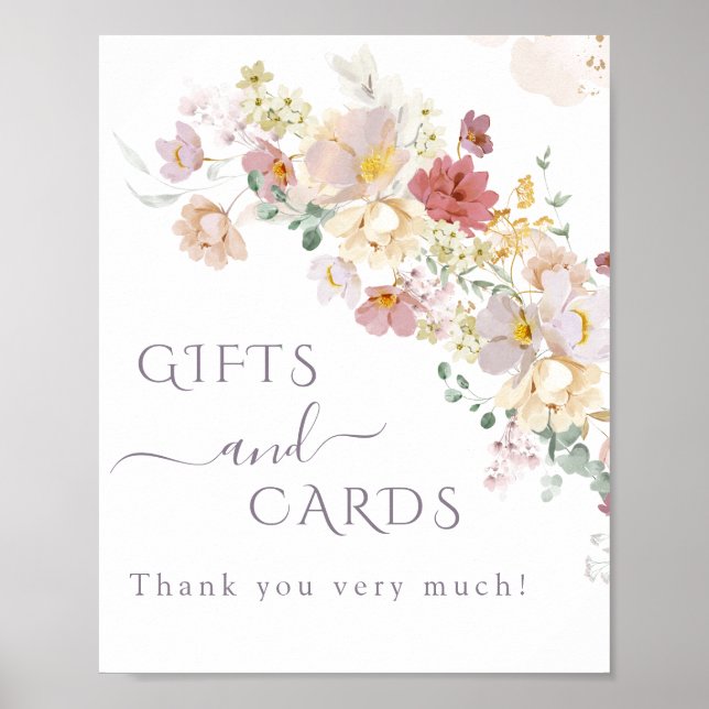 Poster Aquarelle Fleur sauvage Purple Printemps cadeau nu (Devant)