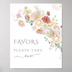 Poster Aquarelle Fleur sauvage Purple Spring Bridal faveu