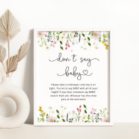 Aquarelle fleur sauvage script Ne pas dire bébé Po