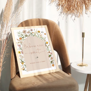 Poster Aquarelle Fleurs sauvages Boho Baby sont doux
