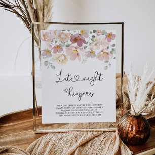 Poster Aquarelle fleurs sauvages Late nuit couches jeu Po