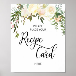 Poster Aquarelle Floral Fête des mariées rose RECETTE SIG