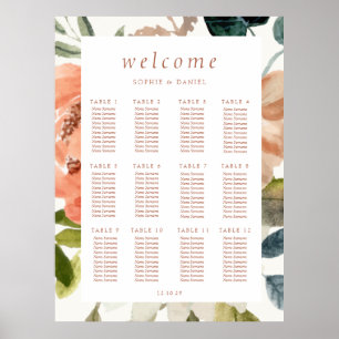 Poster Aquarelle florale 12 Mariage table