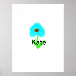 Poster Aquarelle florale colorée ajouter le nom texte
