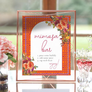 Poster Aquarelle Florale Fête des mariées moderne Mimosa