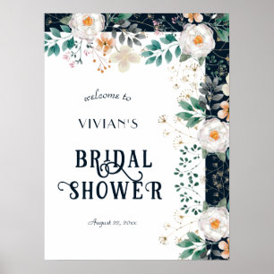 Poster Aquarelle Florale Profonde Dans Le Rêve Mariage Bi