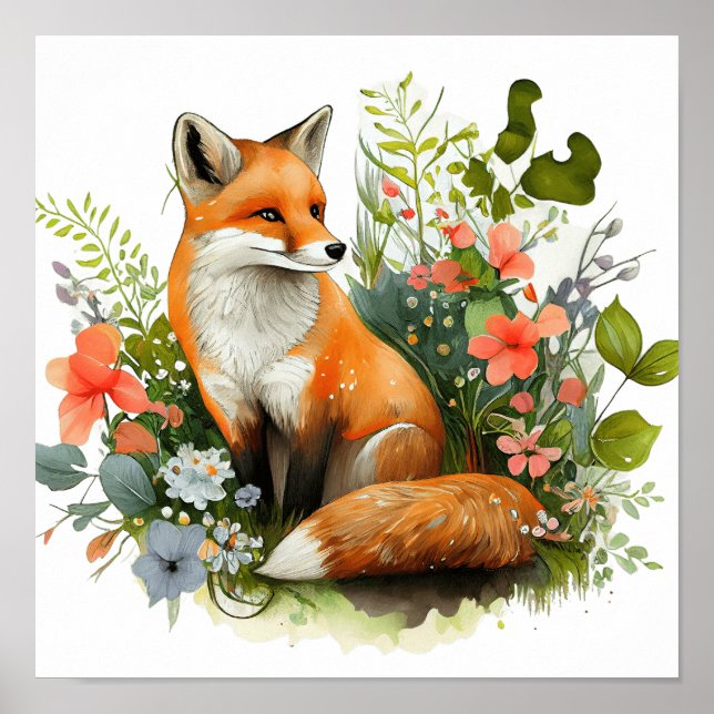 Poster Aquarelle FOX (Devant)