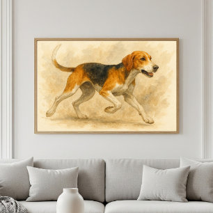 Poster Aquarelle Foxhound