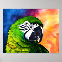 Aquarelle générée par l'IA mignonne Style perroque
