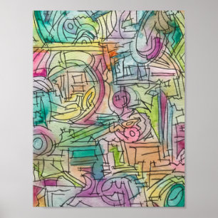 Poster Aquarelle géométrique alassio-Abstraite