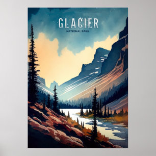 Poster Aquarelle Glacier