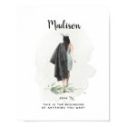 Aquarelle Graduation Girl Citation Inspirationnell