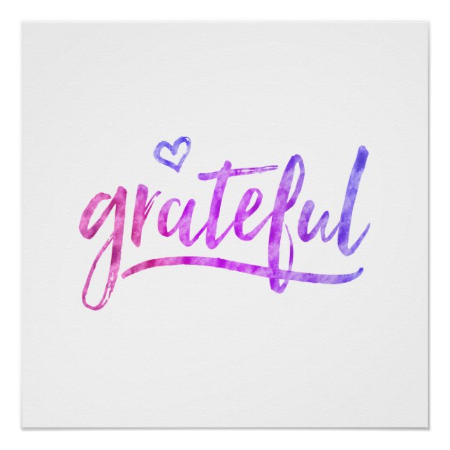 Poster Aquarelle Gratte rose violet bleu (Devant)