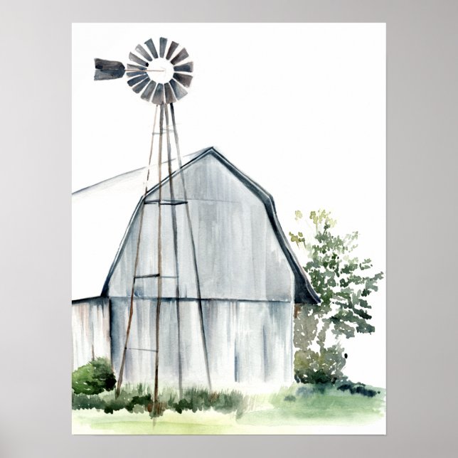 Poster Aquarelle Gris Gris (Devant)