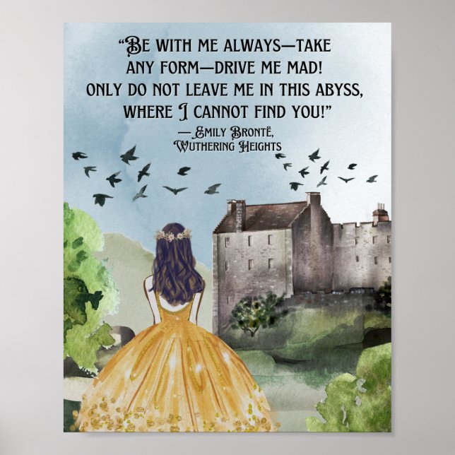 Poster Aquarelle Hauteur de veille Emily Bronte (Devant)