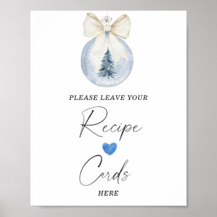 Poster Aquarelle hiver bullez votre carte de recette ici